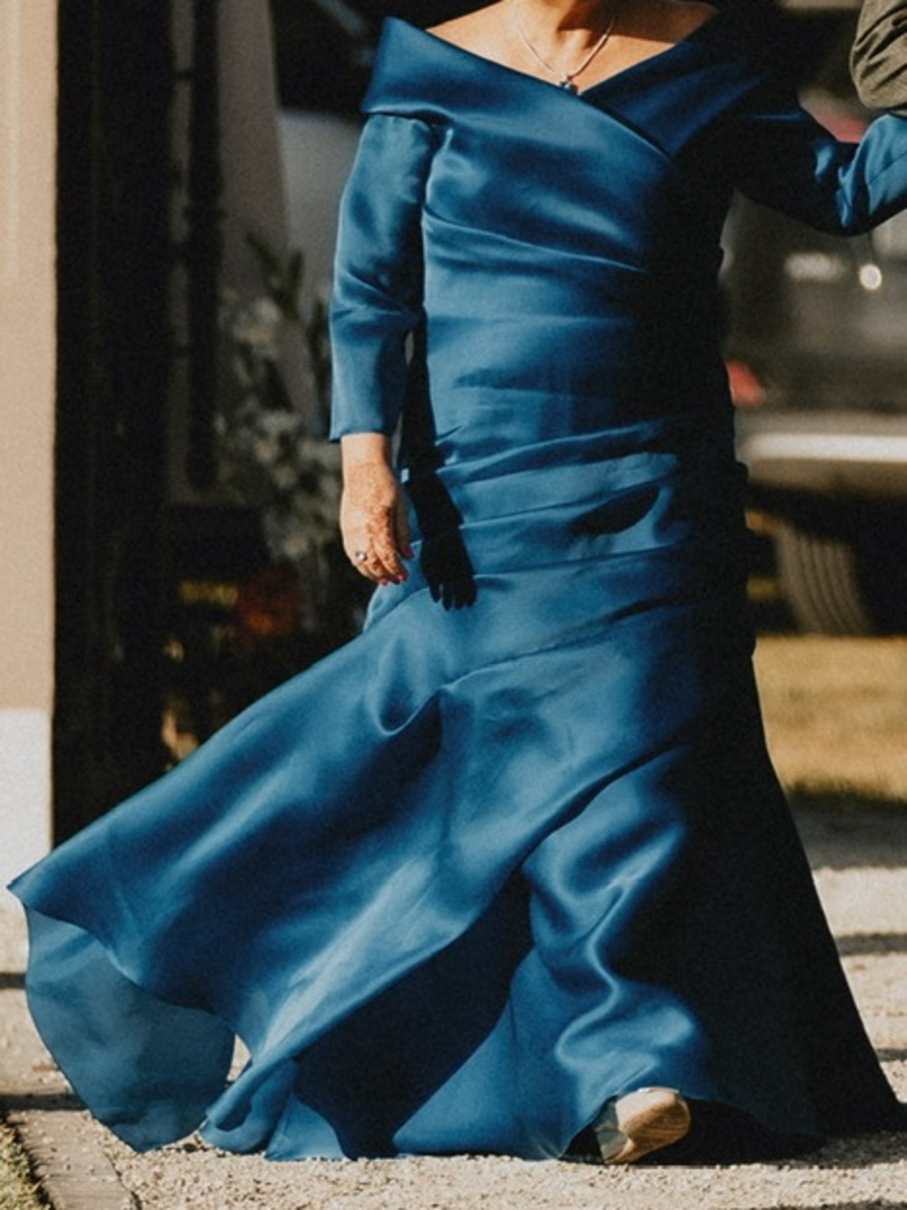 Royal Blue Off-Shoulder Formal Dress